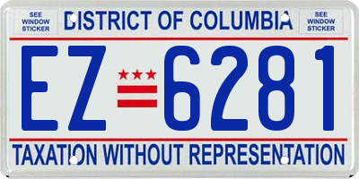 DC license plate EZ6281