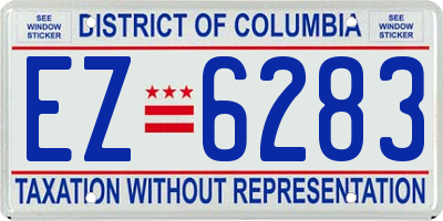 DC license plate EZ6283