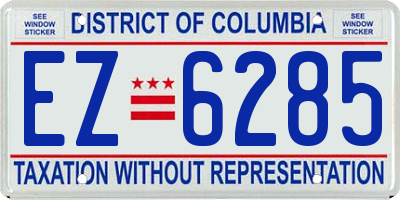 DC license plate EZ6285