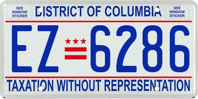 DC license plate EZ6286