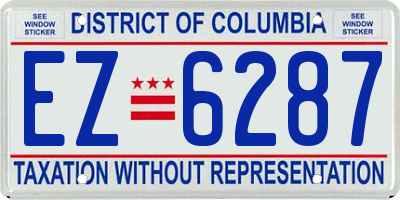 DC license plate EZ6287