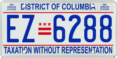 DC license plate EZ6288