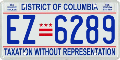 DC license plate EZ6289