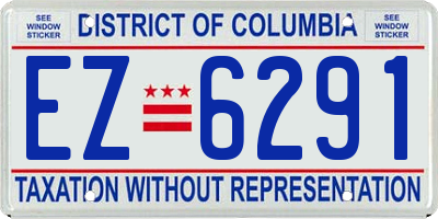 DC license plate EZ6291