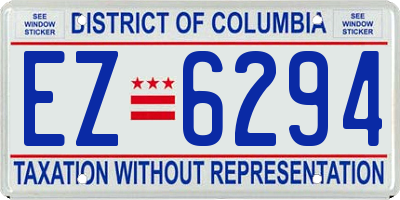 DC license plate EZ6294