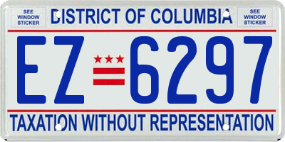 DC license plate EZ6297