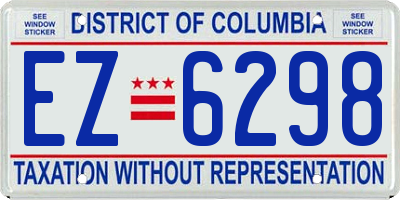 DC license plate EZ6298