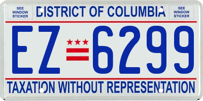 DC license plate EZ6299