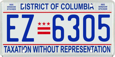 DC license plate EZ6305