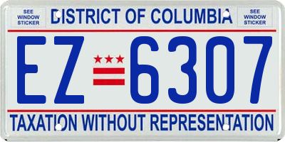 DC license plate EZ6307