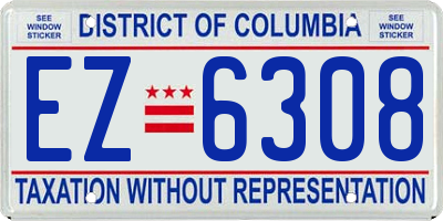 DC license plate EZ6308