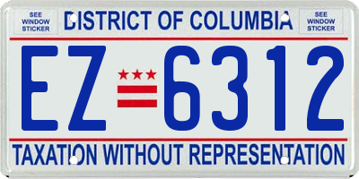 DC license plate EZ6312