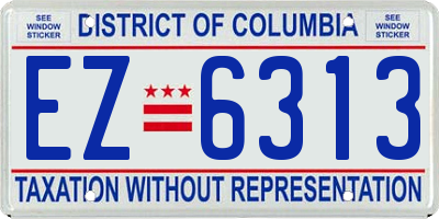 DC license plate EZ6313