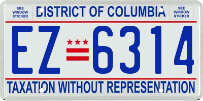 DC license plate EZ6314