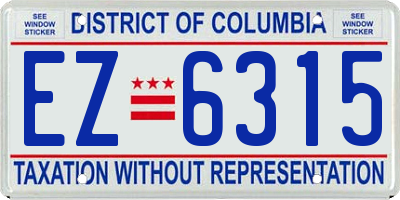 DC license plate EZ6315