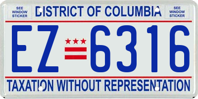 DC license plate EZ6316