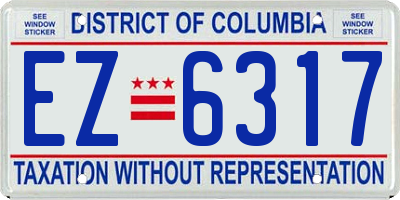 DC license plate EZ6317