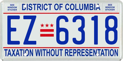 DC license plate EZ6318