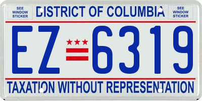 DC license plate EZ6319