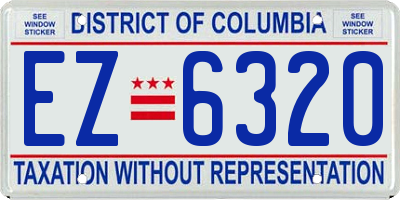 DC license plate EZ6320