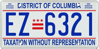 DC license plate EZ6321