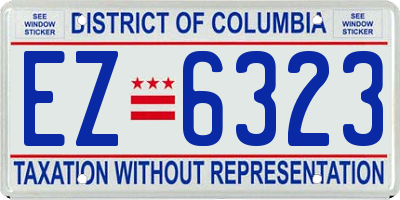 DC license plate EZ6323