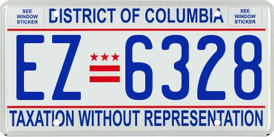 DC license plate EZ6328