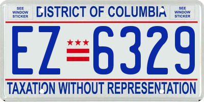 DC license plate EZ6329