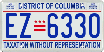 DC license plate EZ6330