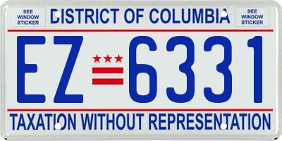 DC license plate EZ6331