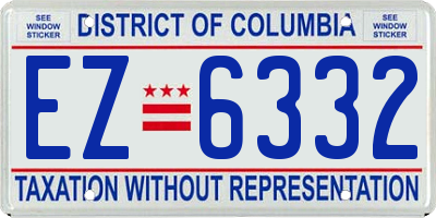 DC license plate EZ6332