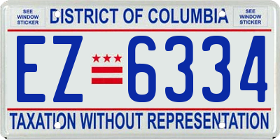 DC license plate EZ6334