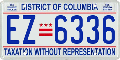 DC license plate EZ6336