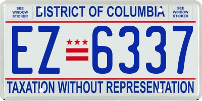 DC license plate EZ6337