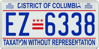 DC license plate EZ6338