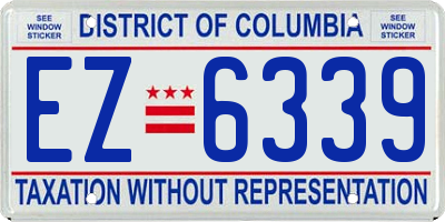 DC license plate EZ6339