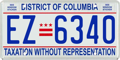 DC license plate EZ6340