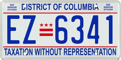 DC license plate EZ6341