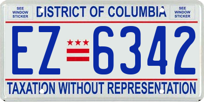 DC license plate EZ6342