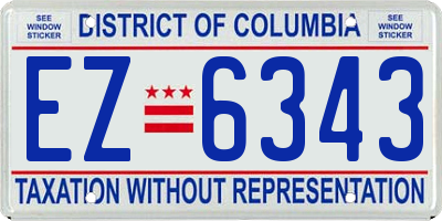 DC license plate EZ6343