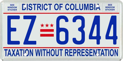 DC license plate EZ6344