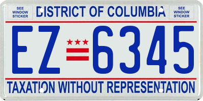 DC license plate EZ6345