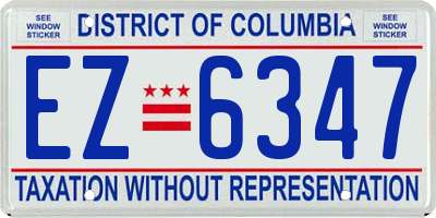 DC license plate EZ6347