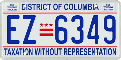 DC license plate EZ6349