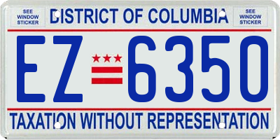 DC license plate EZ6350