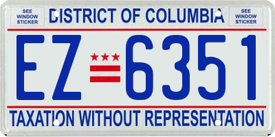 DC license plate EZ6351