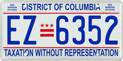 DC license plate EZ6352