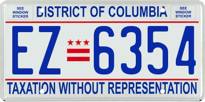 DC license plate EZ6354