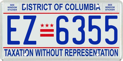 DC license plate EZ6355