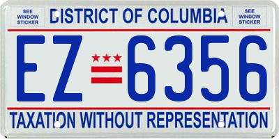 DC license plate EZ6356